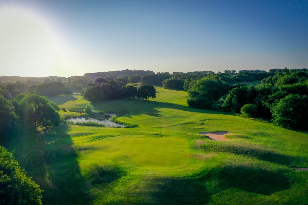 Immaculate golf green on the 18 hole golf course Shropshire, part of The Shropshire Golf Club’s scenic golf courses