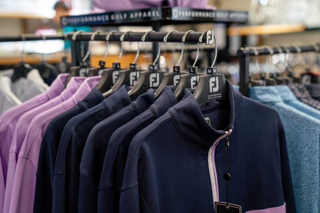 FootJoy golf tops available in the pro golf shop at The Shropshire Golf Club in Telford, offering premium golf apparel in Telford