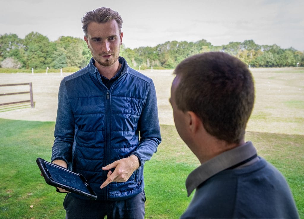 Man receiving a golf lesson at The Shropshire Golf Club in Telford, benefiting from expert golf coaching and golf lessons in Telford