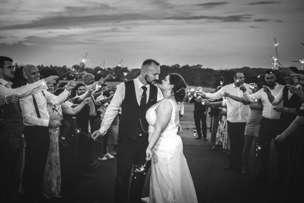 Happy couple at wedding