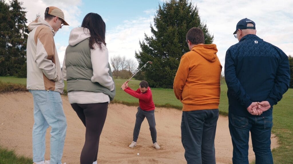 Golf players on pathway to golf programme learning golf at The Shropshire Golf Club in Telford, part of beginner golf lessons and golf coaching in Telford