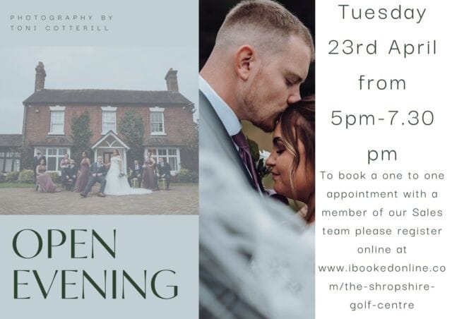 Have you recently said YES to the love of your life?
Are you ready to start your wedding planning? 
Are you looking for a venue where you can have a full day, with a stunning backdrop for photos and have amazing food that doesn't break the bank?
Join us on Tuesday 23rd April for our Wedding Open Evening!
Your plans start now and we cant wait to help you make your wedding dreams become a reality!
Our pre booked appointments are full but you can still come along to see us and the venue! Let us know you are coming by clicking this link 👉 https://www.ibookedonline.com/the-shropshire-golf-centre/event-bookings/our-wedding-open-evening-2024
#theshropshire #weddingopenevening #weddingvenue #weddingvenueshropshire #shropshireweddings #Ido #engaged #teflrodcouples #telfordvenue #openevening